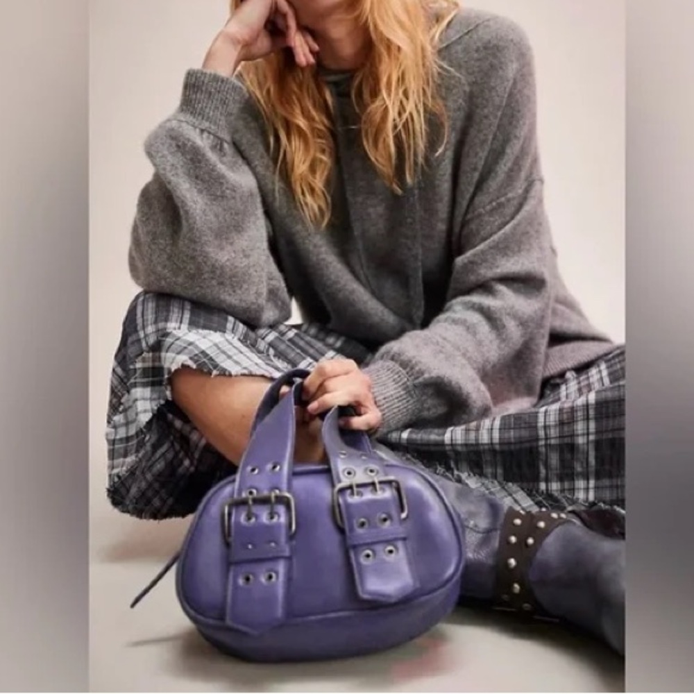Free People Purple Mini Dome Satchel
